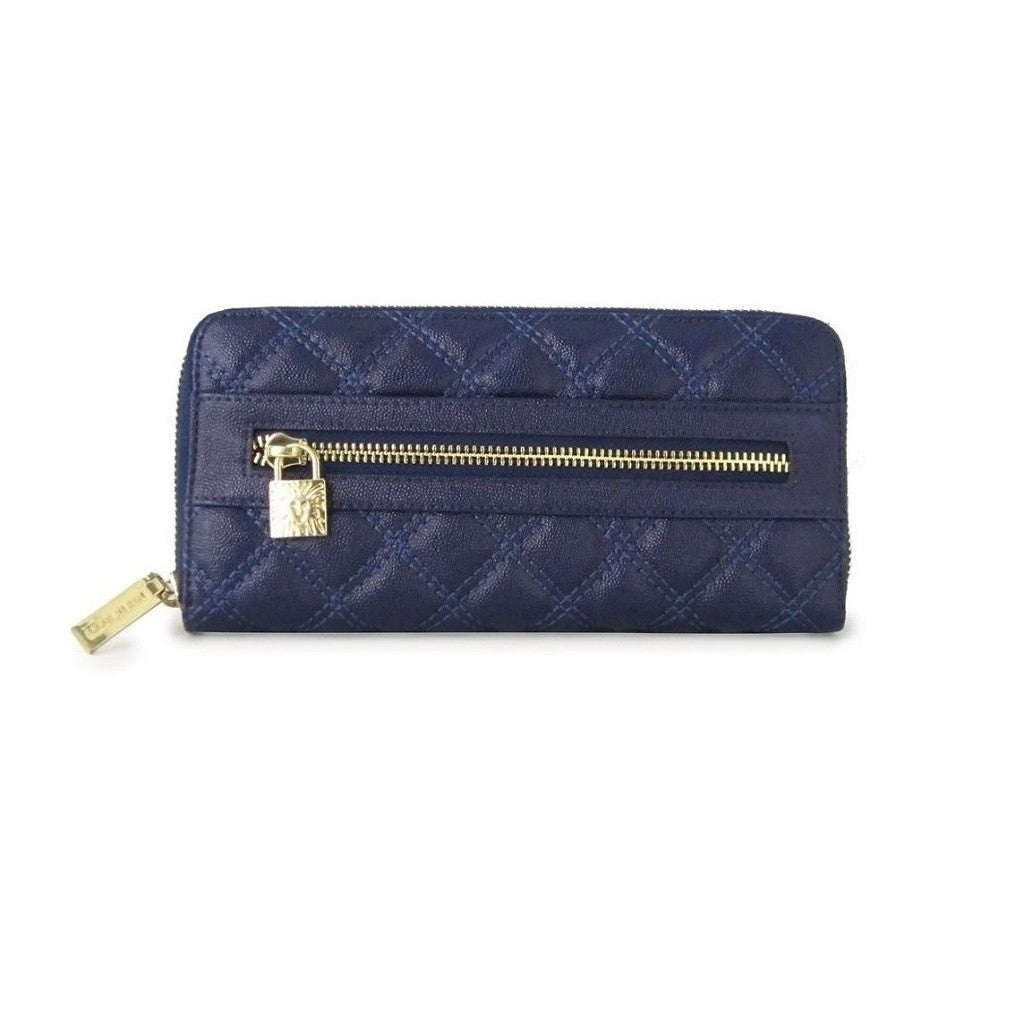 Anne Klein Shimmer Down Navy Quilted Wallet