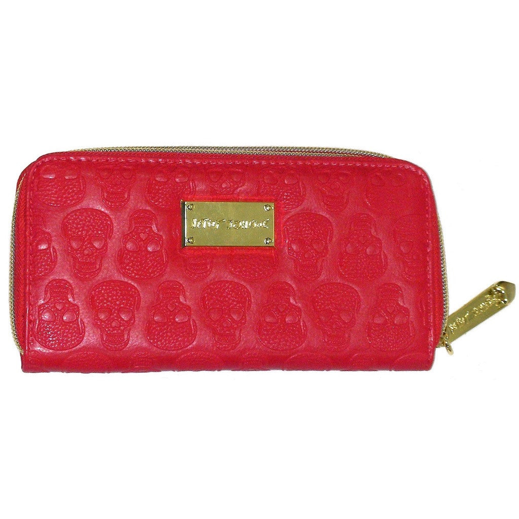 Betsey Johnson Princess Skully Zip Wallet