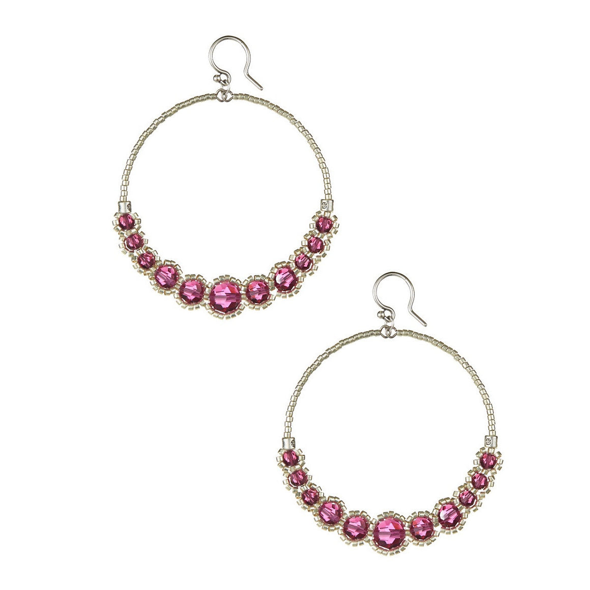 Chan Luu Pink Stone Hoop Earrings.