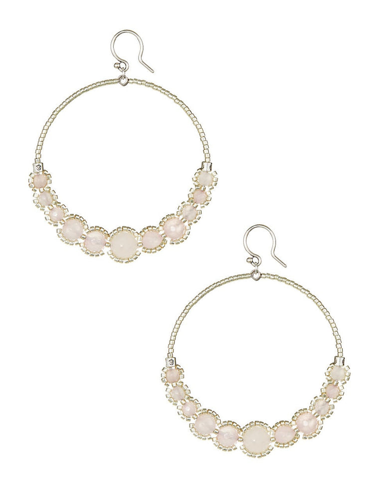 Chan Luu Rose Quartz Hoop Earrings.