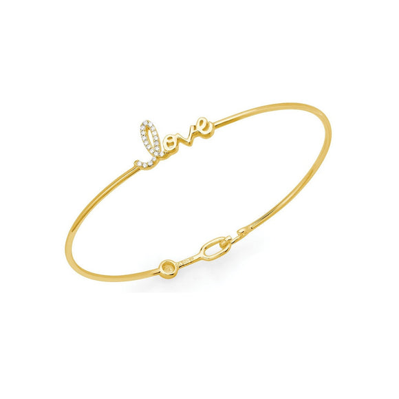 CRISLU Micro Pave Love Bangle Gold