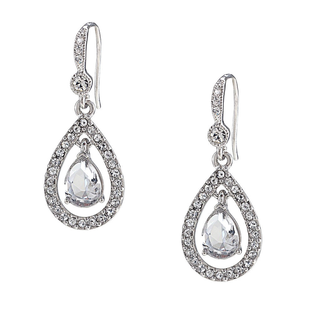 Carolee Kate Crystal Teardrop Pierced Earrings