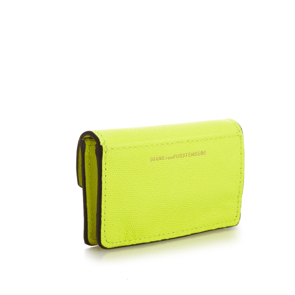 DIANE VON FURSTENBERG Turnlock Leather Card Case - Back