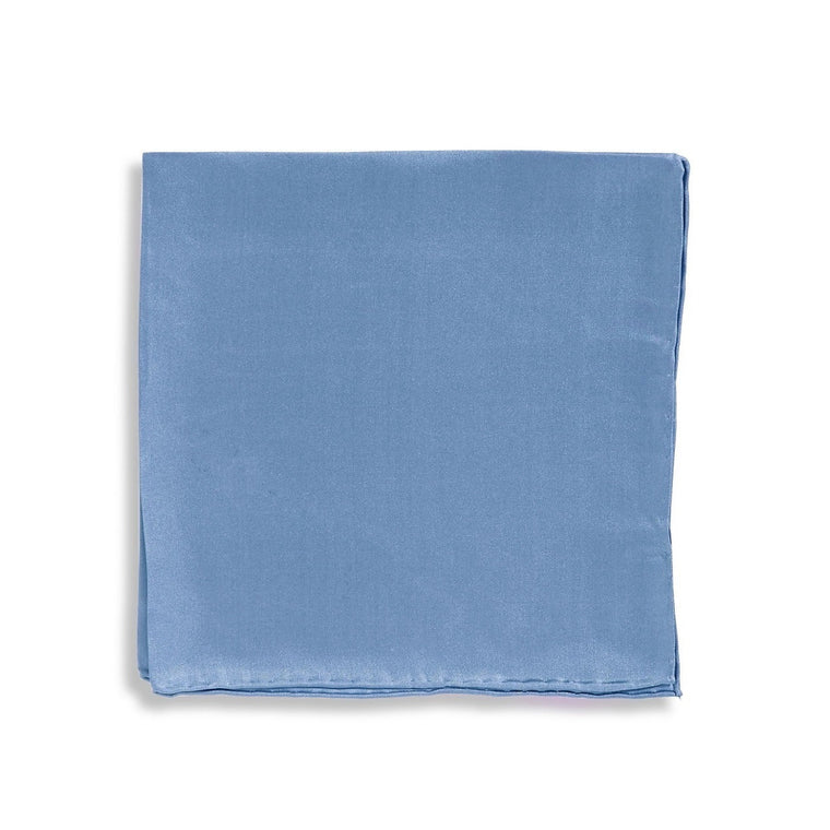 IMPUNTURA Silk Pocket Square - Mid Blue