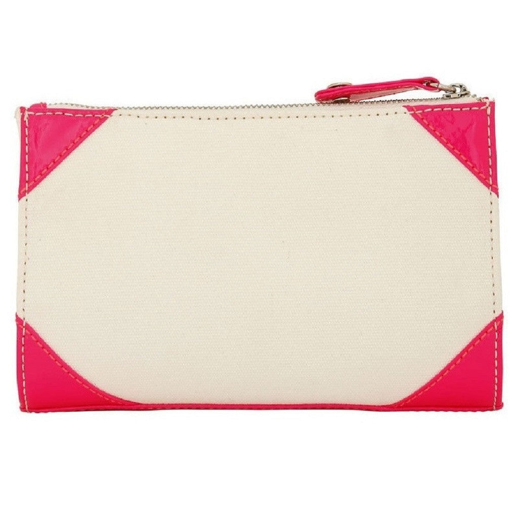 Izak Zenou Neon Pink Canvas Cosmetic Bag