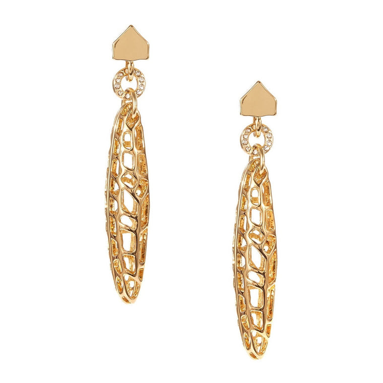 Kara Ross Gold Plated Cut out Earrings