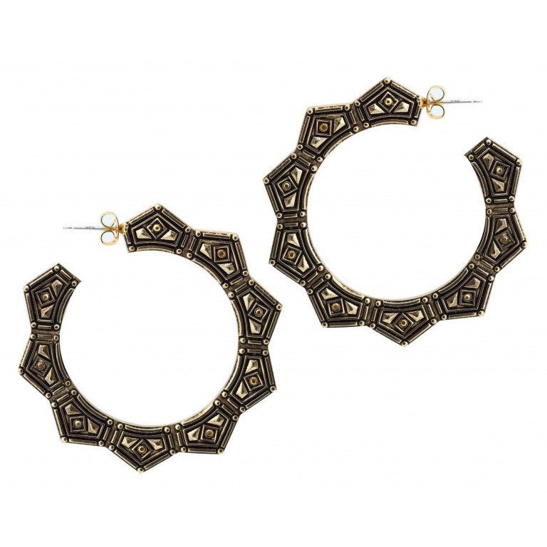 Belle Noel Gold Plated Gypsy Chic Hoops