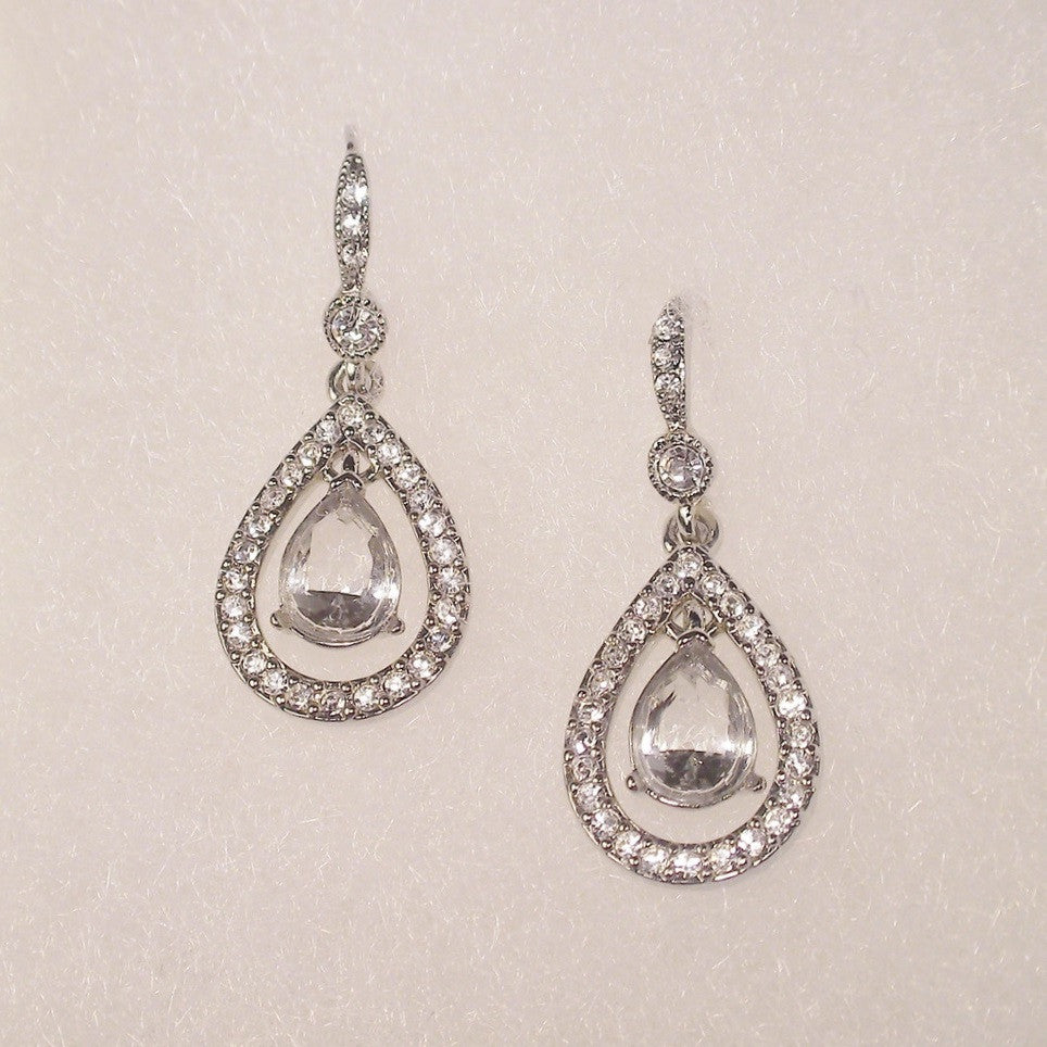 Carolee Kate Crystal Teardrop Pierced Earrings 1