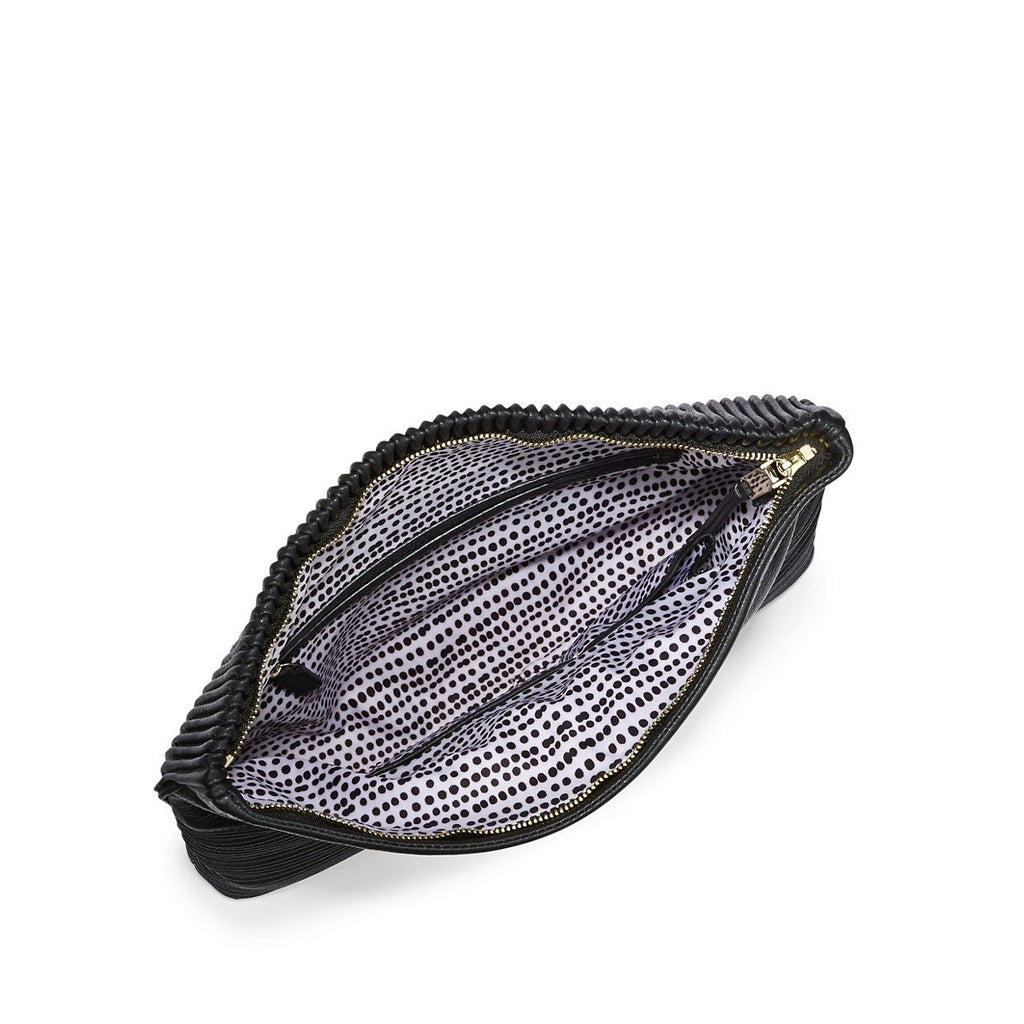 Vince Camuto Leather Ribbed Clutch - Interior