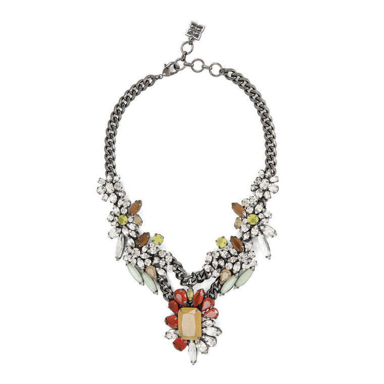 BCBGMAXAZRIA Multicolor Floral Stone Necklace