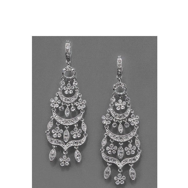 Monet Crystal Chandelier Earrings on Dark Background