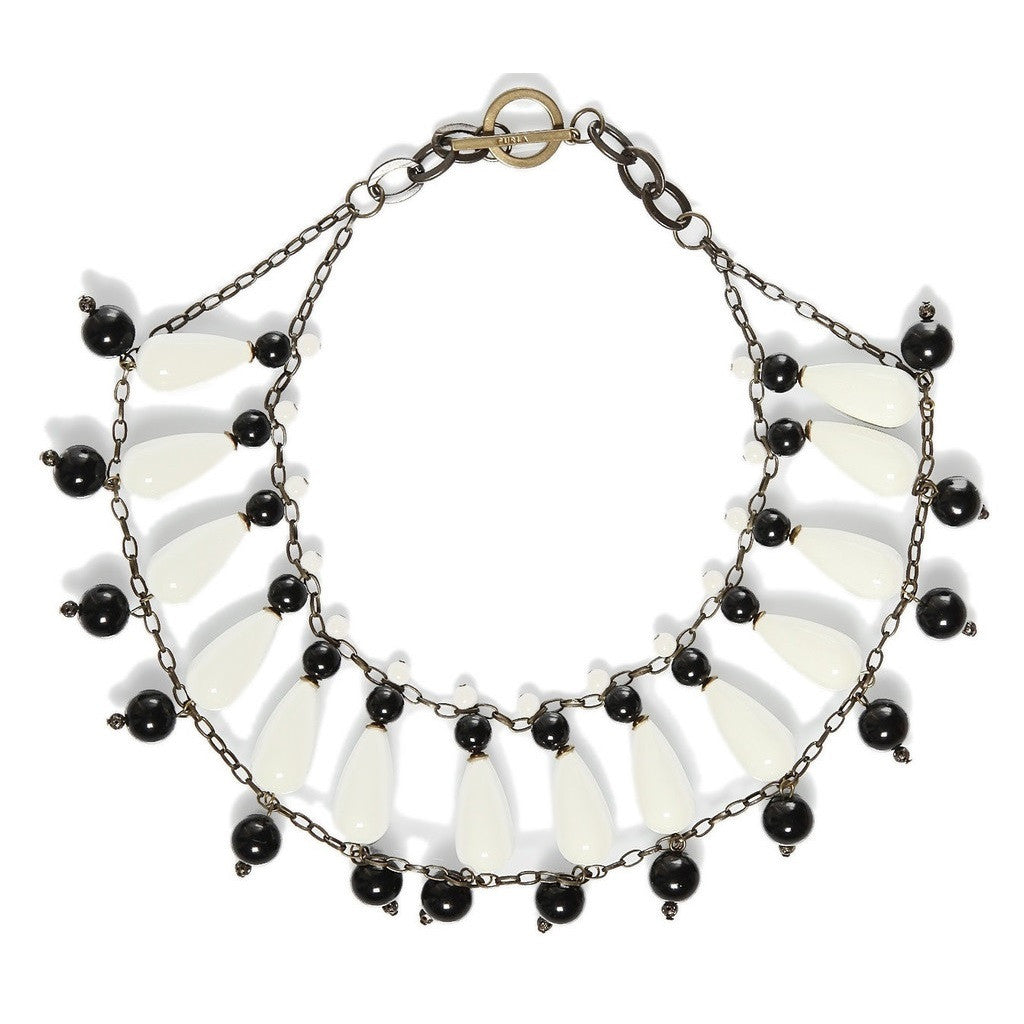 Furla Black and White Ceramic Statement Necklace