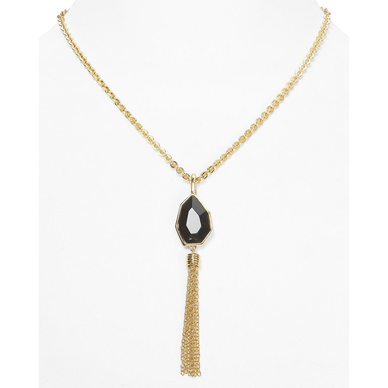 T Tahari Jet Tassel Necklace